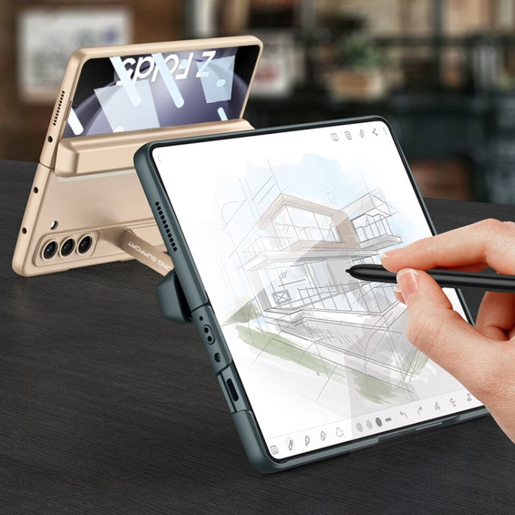 For Samsung Galaxy Z Fold5 GKK Integrated Magnetic Full Coverage Phone Flip Case with Pen Box(Silver)