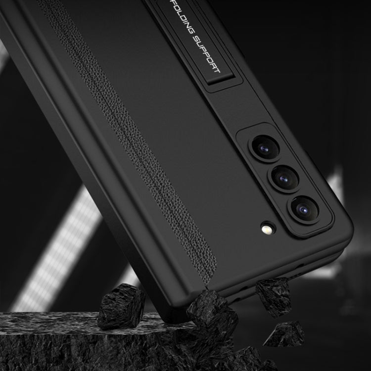 For Samsung Galaxy Z Fold5 GKK Integrated Magnetic Full Coverage Phone Flip Case with Pen Box(Silver)