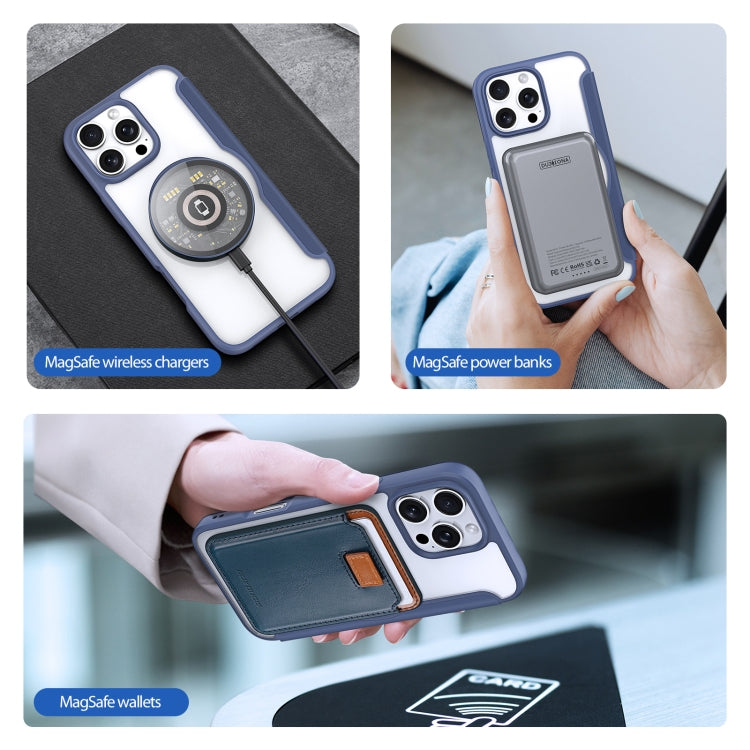 For iPhone 16 Pro DUX DUCIS Skin X Pro Series Magsafe PC + TPU Phone Leather Case(Blue)