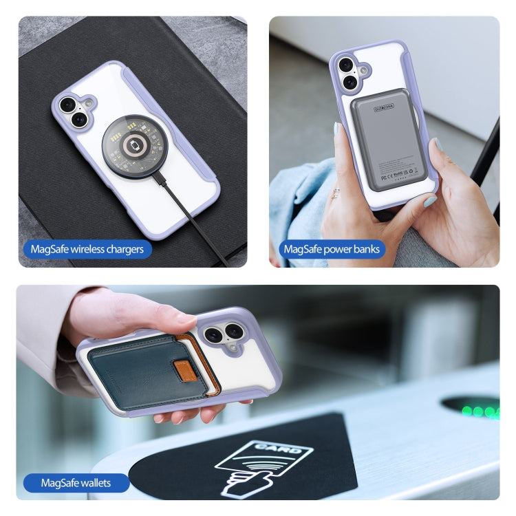 For iPhone 16 Plus DUX DUCIS Skin X Pro Series Magsafe PC + TPU Phone Leather Case(Purple)