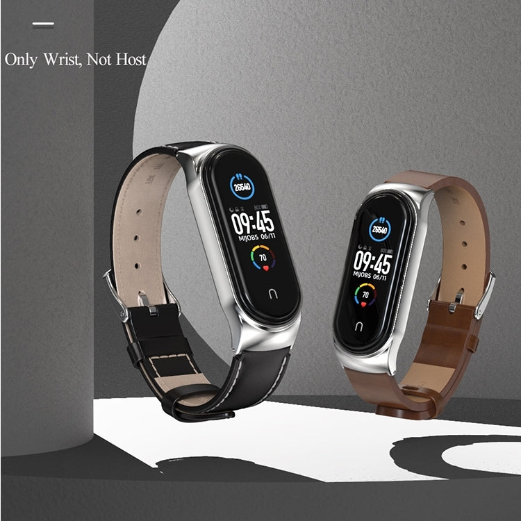 For Xiaomi Mi Band 8 Mijobs CS Case Microfiber PU Leather Watch Band(Red Silver)