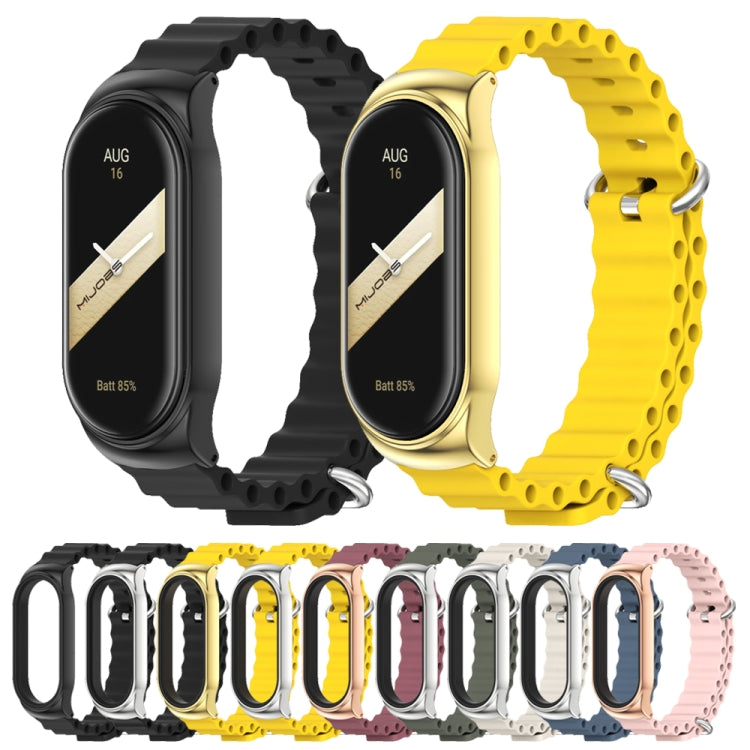 For Xiaomi Mi Band 8 Mijobs CS Case Marine Silicone Breathable Watch Band(Black)