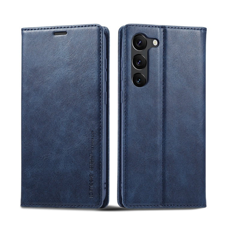For Samsung Galaxy S24 LC.IMEEKE RFID Anti-theft Leather Phone Case(Blue)