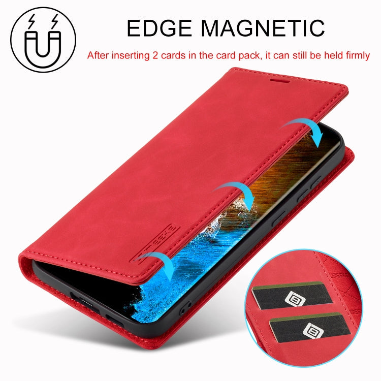 For Samsung Galaxy S24 5G LC.IMEEKE Strong Magnetism Microfiber Leather Phone Case(Red)