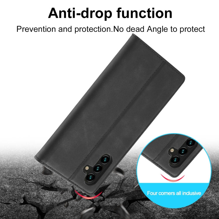 For Samsung Galaxy A15 5G / 15 4G LC.IMEEKE Strong Magnetism Microfiber Leather Phone Case(Black)