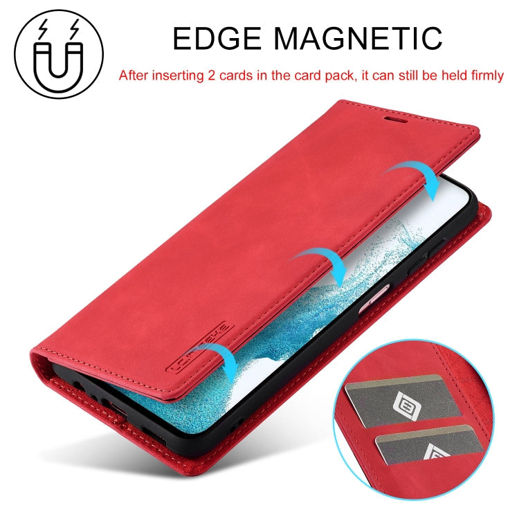 For Samsung Galaxy A15 5G / 15 4G LC.IMEEKE Strong Magnetism Microfiber Leather Phone Case(Red)