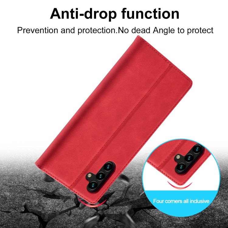For Samsung Galaxy A55 5G LC.IMEEKE Strong Magnetism Microfiber Leather Phone Case(Red)