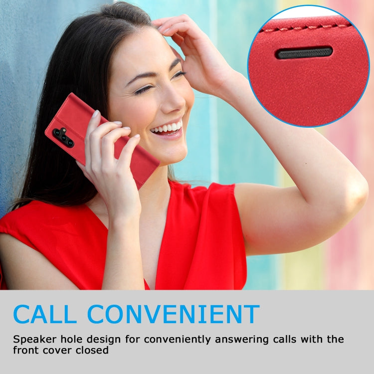 For Samsung Galaxy A35 5G LC.IMEEKE Strong Magnetism Microfiber Leather Phone Case(Red)