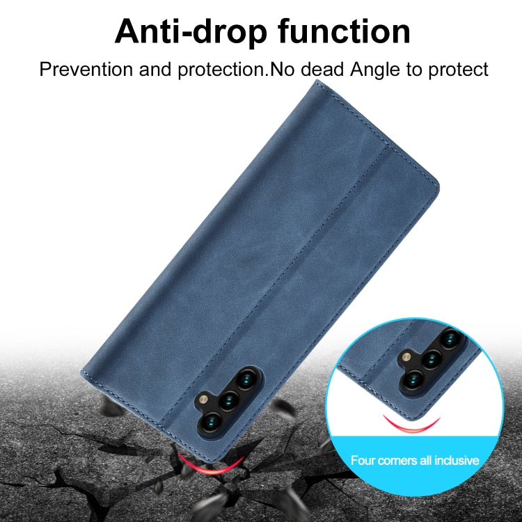 For Samsung Galaxy A35 5G LC.IMEEKE Strong Magnetism Microfiber Leather Phone Case(Blue)