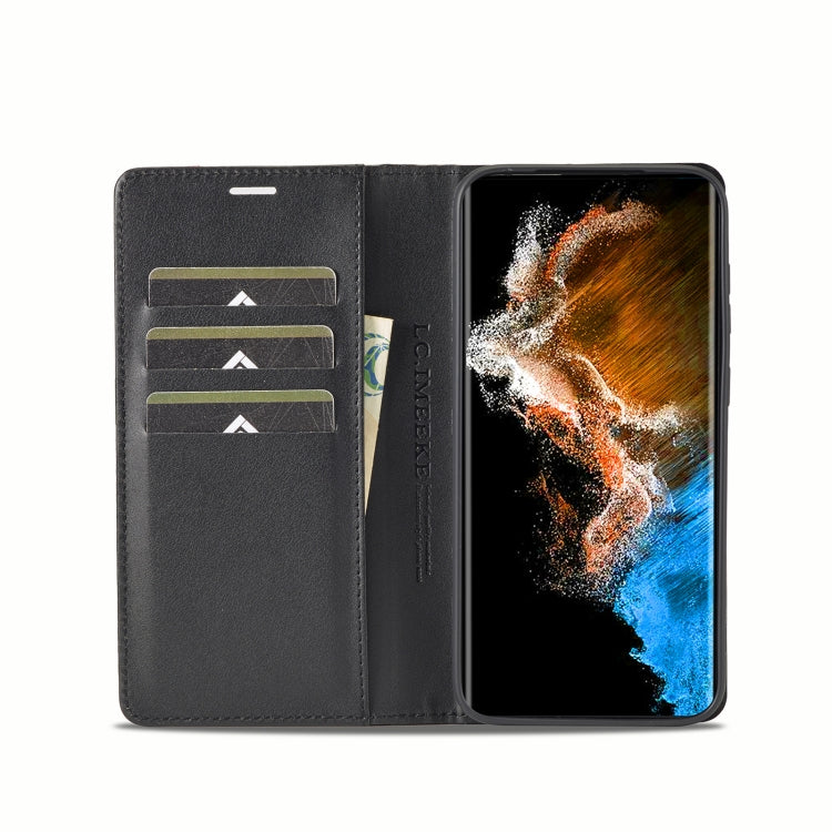 For Samsung Galaxy S24 5G LC.IMEEKE Carbon Fiber Leather Phone Case(Horizontal Black)