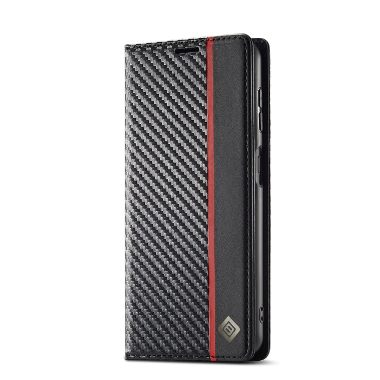 For Samsung Galaxy A15 5G LC.IMEEKE Carbon Fiber Leather Phone Case(Vertical Black)
