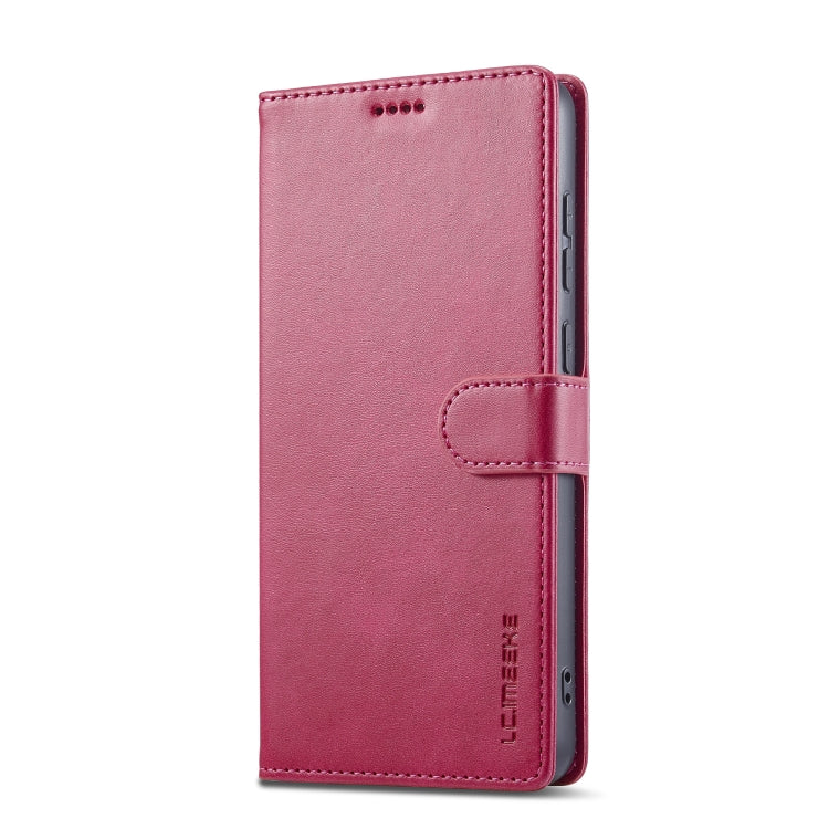 For Samsung Galaxy A05 LC.IMEEKE Calf Texture Leather Phone Case(Red)