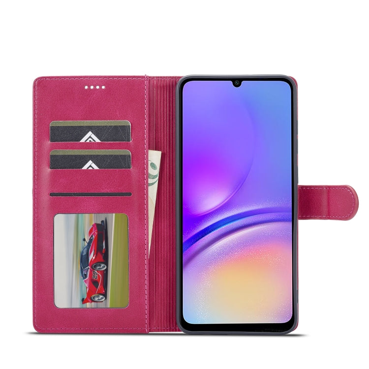For Samsung Galaxy A05 LC.IMEEKE Calf Texture Leather Phone Case(Red)