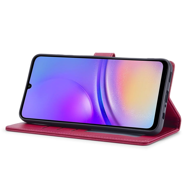 For Samsung Galaxy A05 LC.IMEEKE Calf Texture Leather Phone Case(Red)