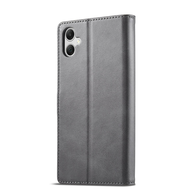 For Samsung Galaxy A05 LC.IMEEKE Calf Texture Leather Phone Case(Grey)