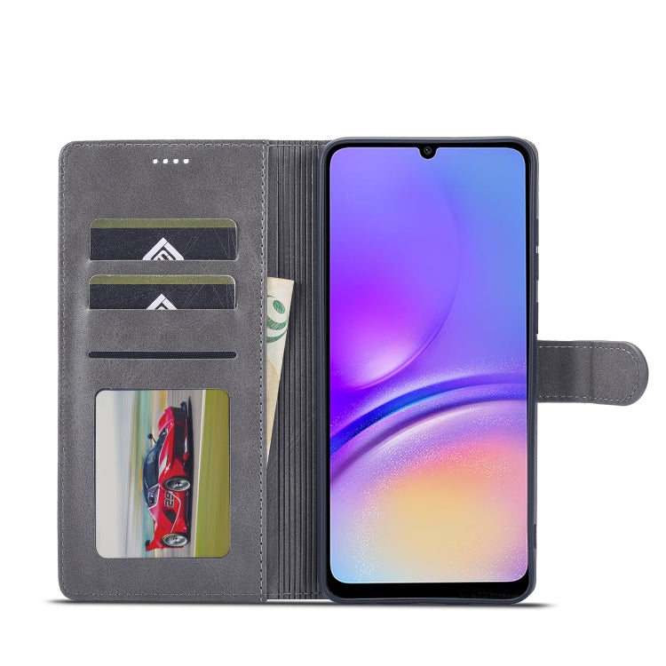 For Samsung Galaxy A05 LC.IMEEKE Calf Texture Leather Phone Case(Grey)