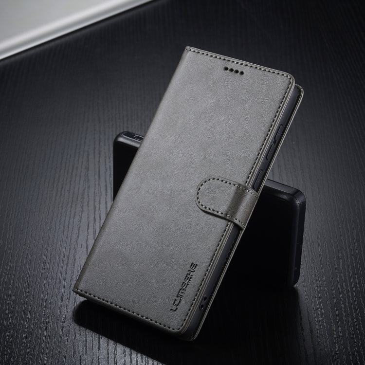 For Samsung Galaxy A05 LC.IMEEKE Calf Texture Leather Phone Case(Grey)
