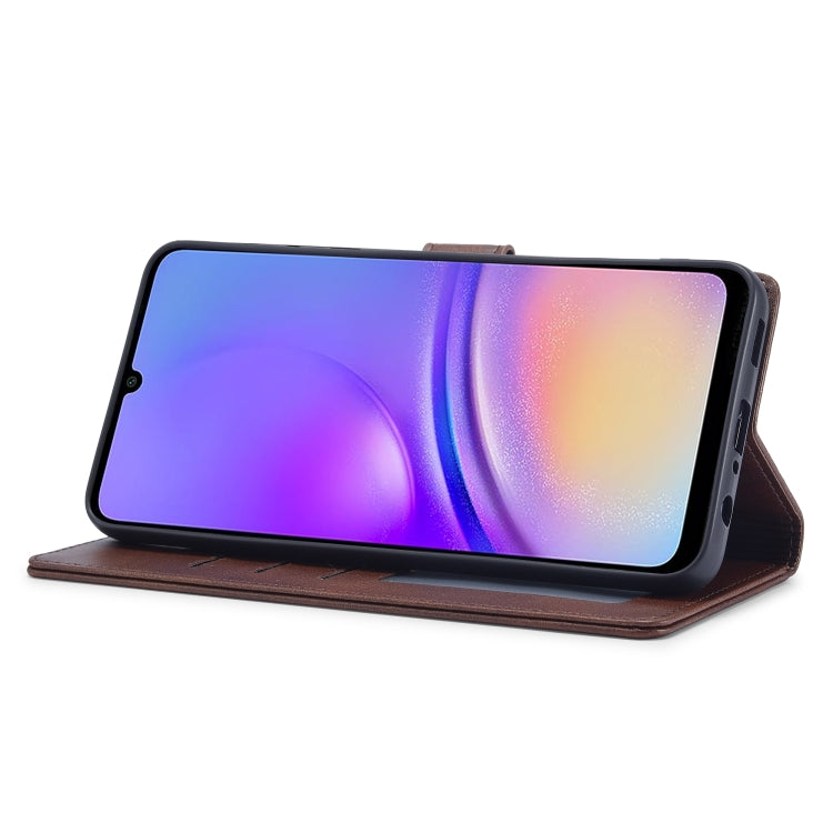 For Samsung Galaxy A05 LC.IMEEKE Calf Texture Leather Phone Case(Coffee)