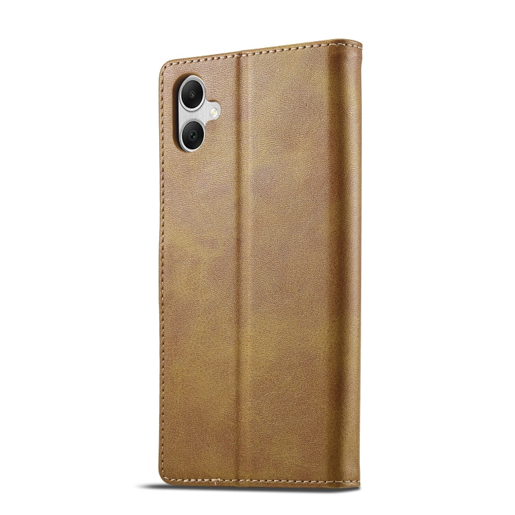 For Samsung Galaxy A05 LC.IMEEKE Calf Texture Leather Phone Case(Brown)