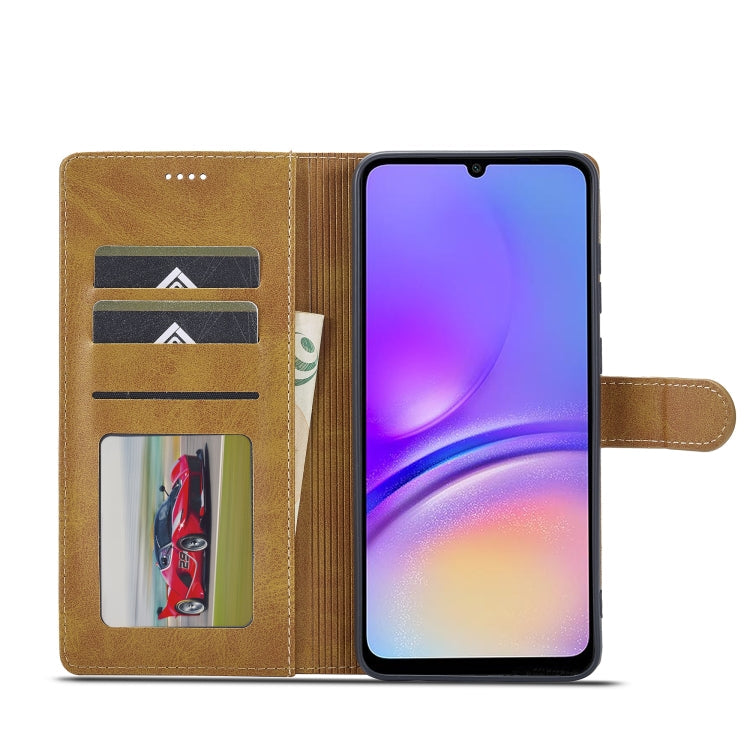 For Samsung Galaxy A05 LC.IMEEKE Calf Texture Leather Phone Case(Brown)