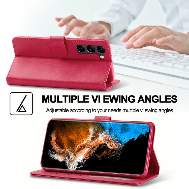 For Samsung Galaxy S24 5G LC.IMEEKE Calf Texture Leather Phone Case(Red)