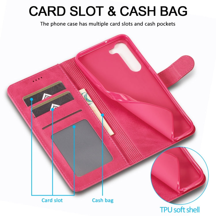 For Samsung Galaxy S24 5G LC.IMEEKE Calf Texture Leather Phone Case(Red)