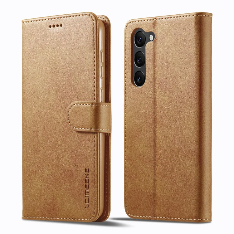For Samsung Galaxy S24 5G LC.IMEEKE Calf Texture Leather Phone Case(Brown)