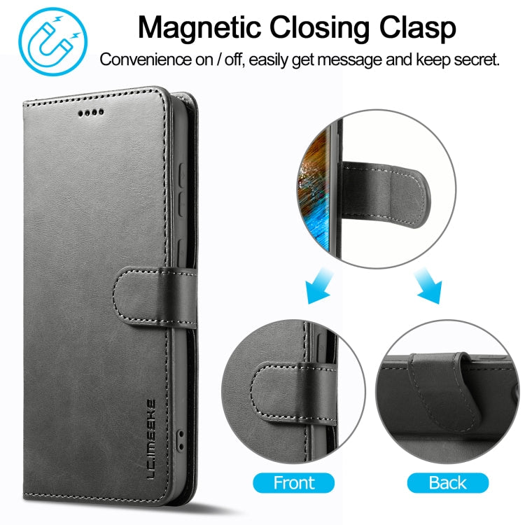 For Samsung Galaxy S24+ 5G LC.IMEEKE Calf Texture Leather Phone Case(Black)