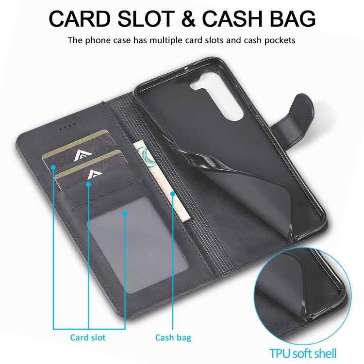 For Samsung Galaxy S24+ 5G LC.IMEEKE Calf Texture Leather Phone Case(Black)
