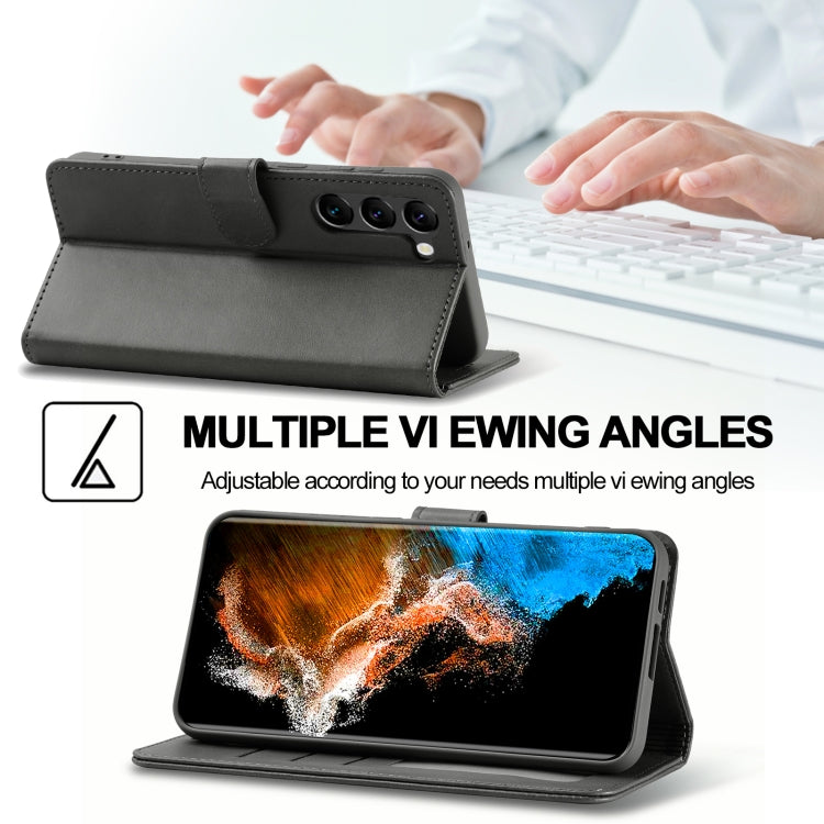 For Samsung Galaxy S24+ 5G LC.IMEEKE Calf Texture Leather Phone Case(Grey)