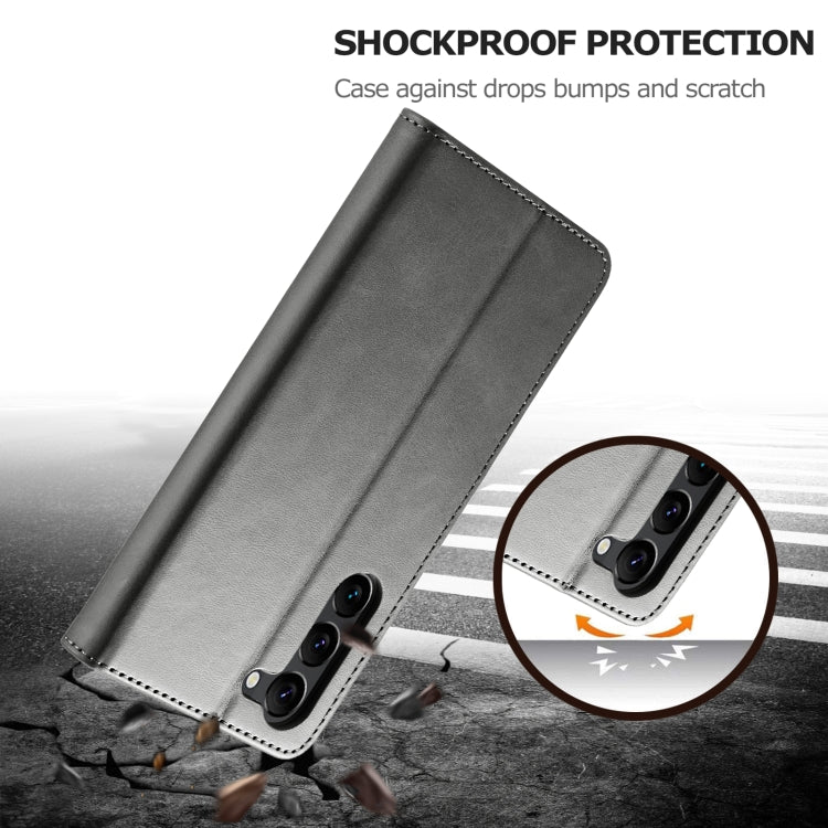 For Samsung Galaxy S24+ 5G LC.IMEEKE Calf Texture Leather Phone Case(Grey)