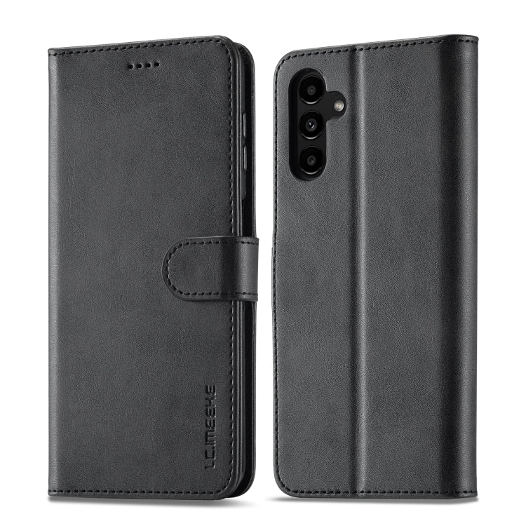 For Samsung Galaxy A15 5G LC.IMEEKE Calf Texture Leather Phone Case(Black)