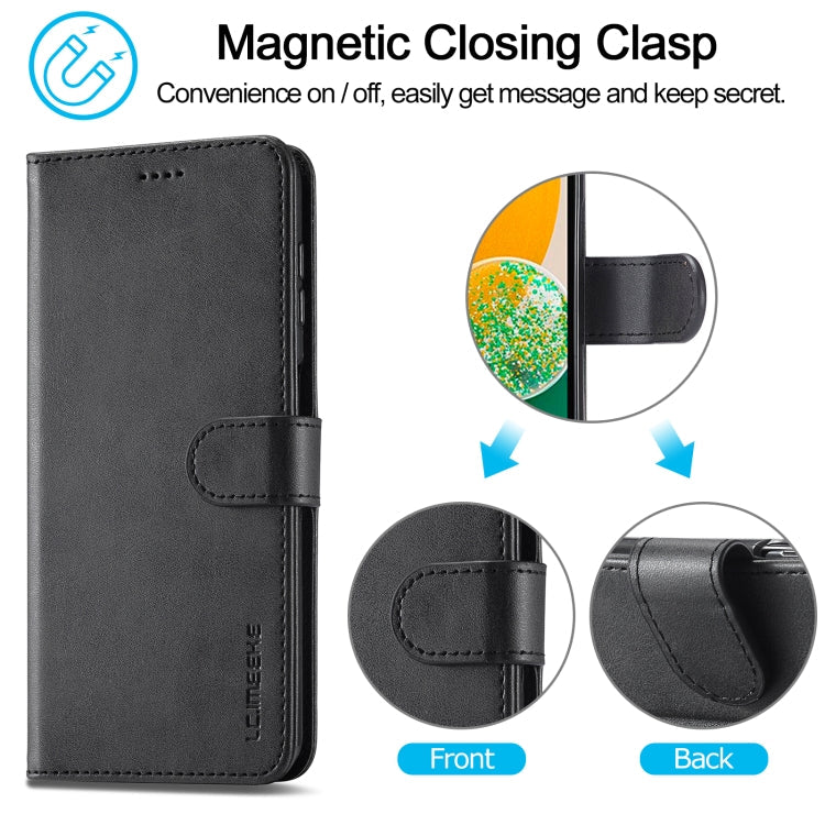 For Samsung Galaxy A15 5G LC.IMEEKE Calf Texture Leather Phone Case(Black)