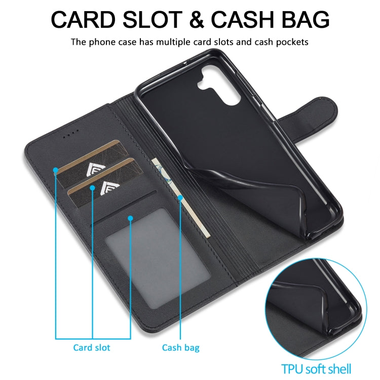 For Samsung Galaxy A15 5G LC.IMEEKE Calf Texture Leather Phone Case(Black)