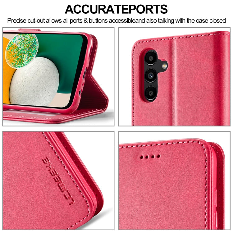 For Samsung Galaxy A15 5G LC.IMEEKE Calf Texture Leather Phone Case(Red)