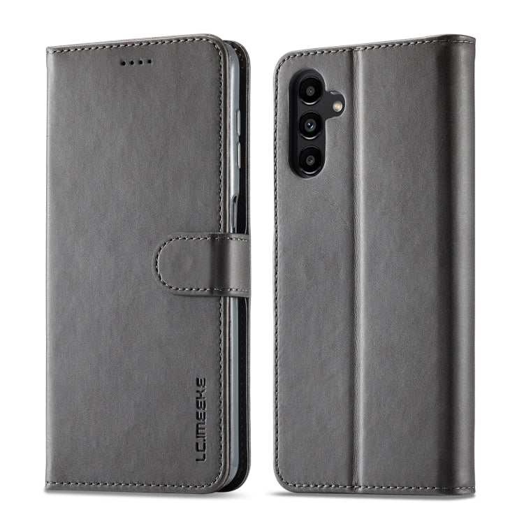 For Samsung Galaxy A15 5G LC.IMEEKE Calf Texture Leather Phone Case(Grey)
