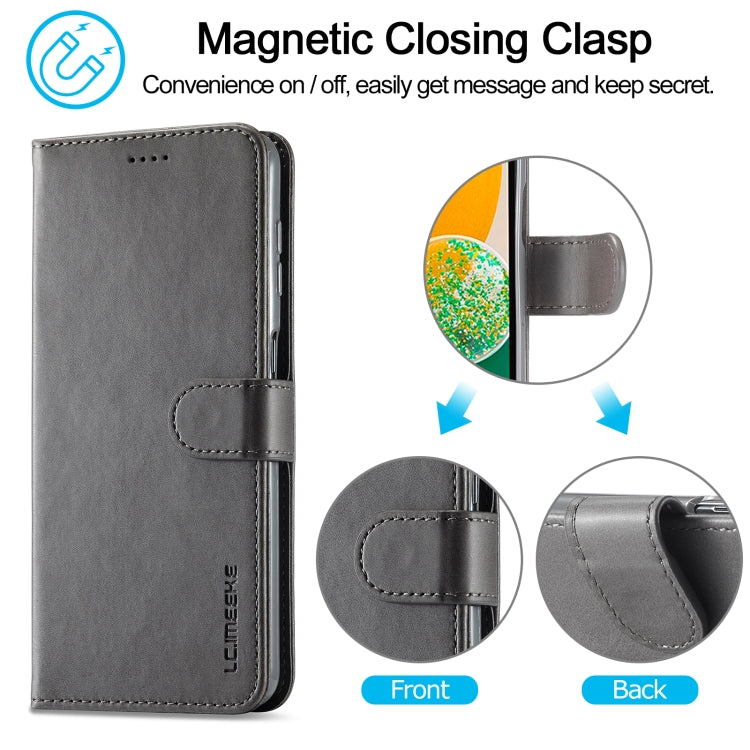 For Samsung Galaxy A15 5G LC.IMEEKE Calf Texture Leather Phone Case(Grey)