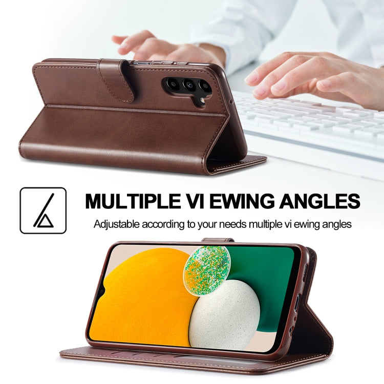 For Samsung Galaxy A15 5G LC.IMEEKE Calf Texture Leather Phone Case(Coffee)