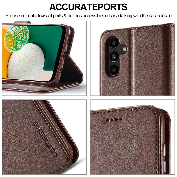 For Samsung Galaxy A15 5G LC.IMEEKE Calf Texture Leather Phone Case(Coffee)