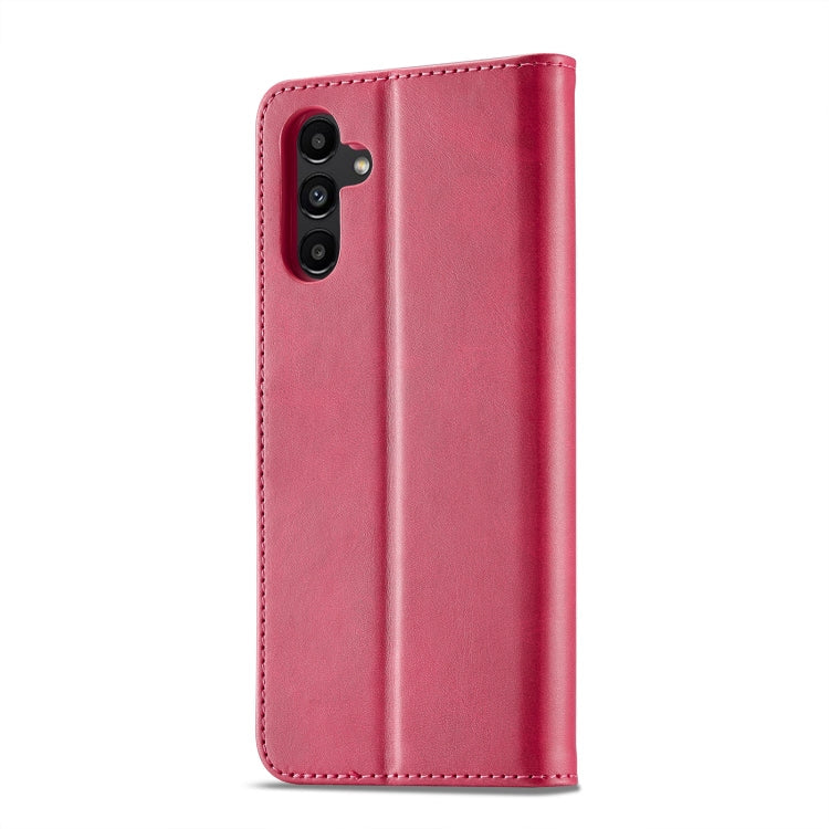 For Samsung Galaxy A55 5G LC.IMEEKE Calf Texture Leather Phone Case(Red)