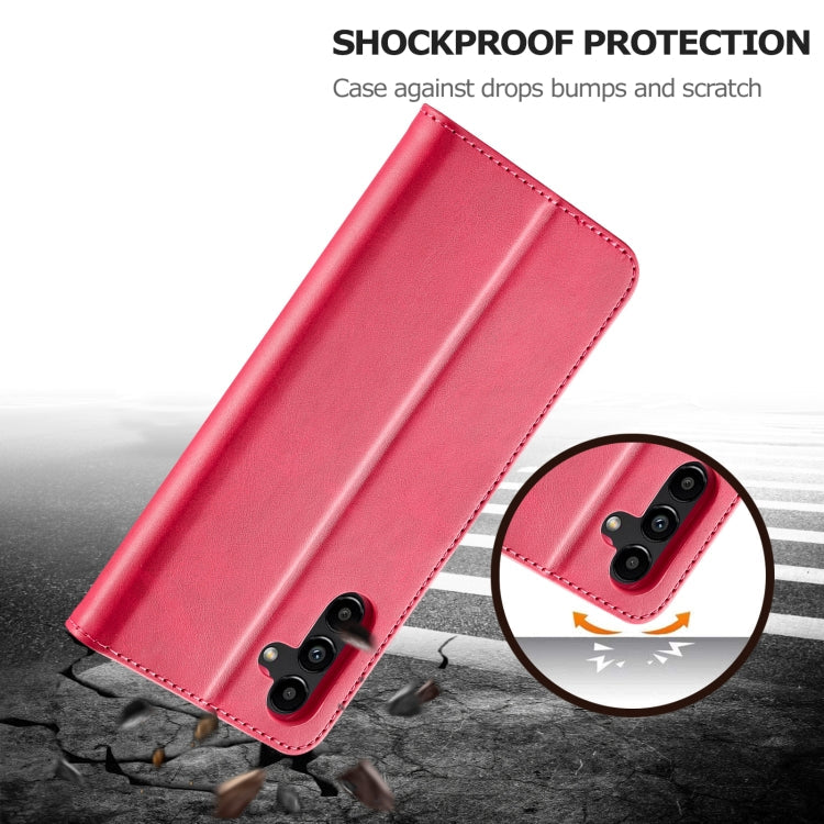 For Samsung Galaxy A55 5G LC.IMEEKE Calf Texture Leather Phone Case(Red)