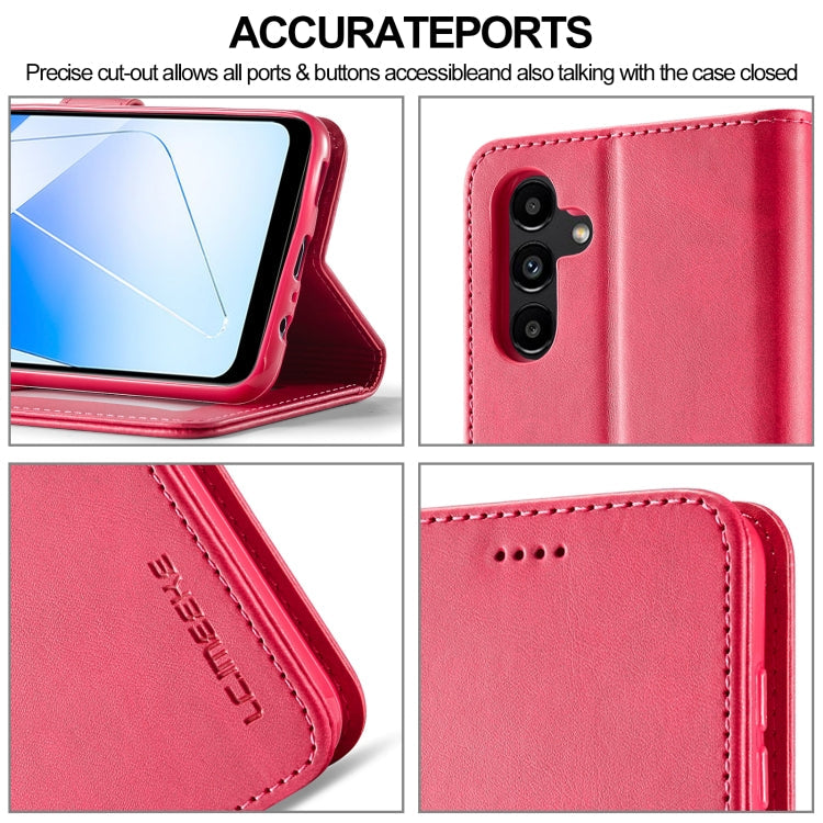 For Samsung Galaxy A55 5G LC.IMEEKE Calf Texture Leather Phone Case(Red)
