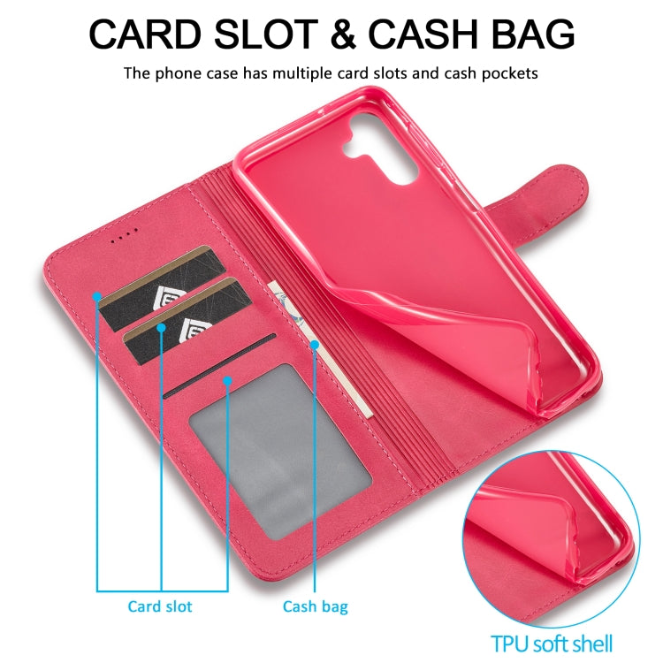 For Samsung Galaxy A55 5G LC.IMEEKE Calf Texture Leather Phone Case(Red)