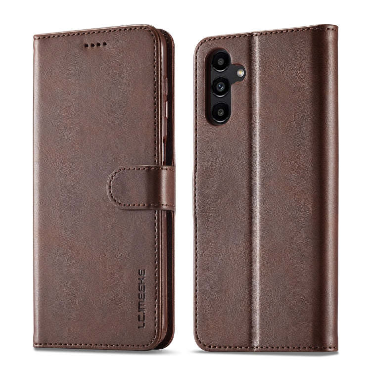 For Samsung Galaxy A55 5G LC.IMEEKE Calf Texture Leather Phone Case(Coffee)