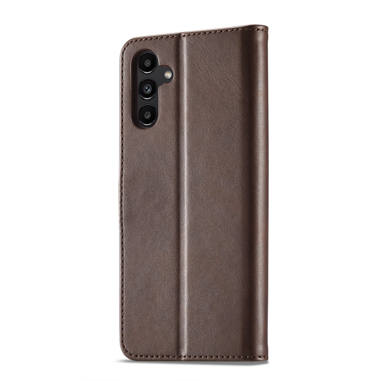 For Samsung Galaxy A55 5G LC.IMEEKE Calf Texture Leather Phone Case(Coffee)