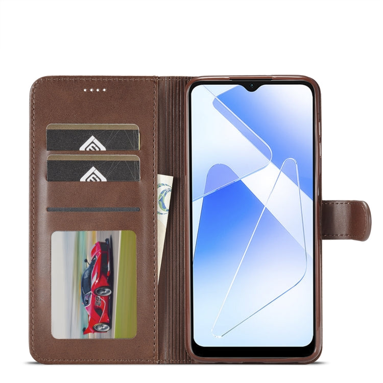 For Samsung Galaxy A55 5G LC.IMEEKE Calf Texture Leather Phone Case(Coffee)