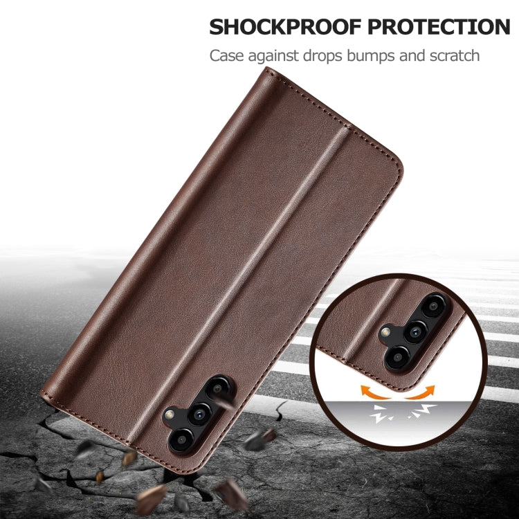 For Samsung Galaxy A55 5G LC.IMEEKE Calf Texture Leather Phone Case(Coffee)