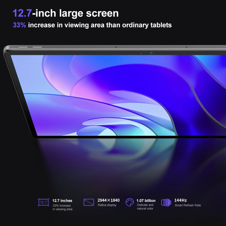 Lenovo Pad Pro 12.7 inch WiFi Tablet, 8GB+256GB, Android 13, Qualcomm Snapdragon 870 Octa Core, Support Face Identification(Dark Grey)