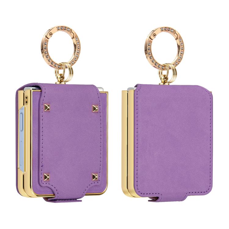 Colorful PU Phone Case with Ring Holder, For Samsung Galaxy Z Flip7 FE / Flip6, For Samsung Galaxy Z Flip7 5G, For Samsung Galaxy Z Flip5