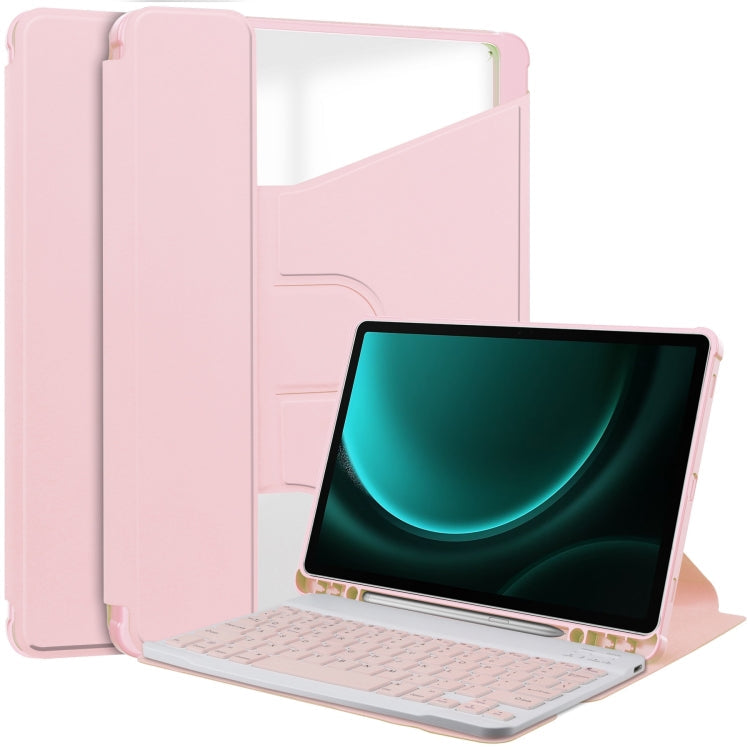 360 Rotation Transparent Smart Leather Case with Keyboard, For Samsung Galaxy Tab A11+, For Samsung Galaxy Tab S9 FE / S10 FE, For Samsung Galaxy Tab S9 FE+ / S10+, For Samsung Galaxy Tab A9+